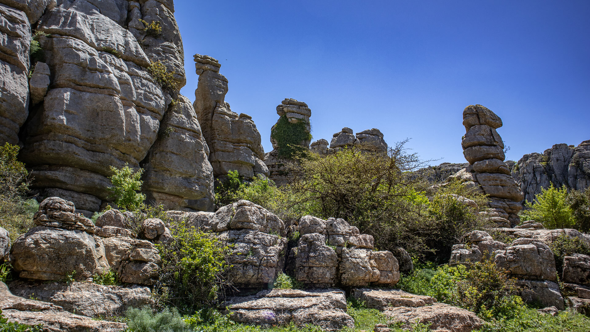 Felstürme prägen das Landschaftsbild des El Torcal de Antequera
