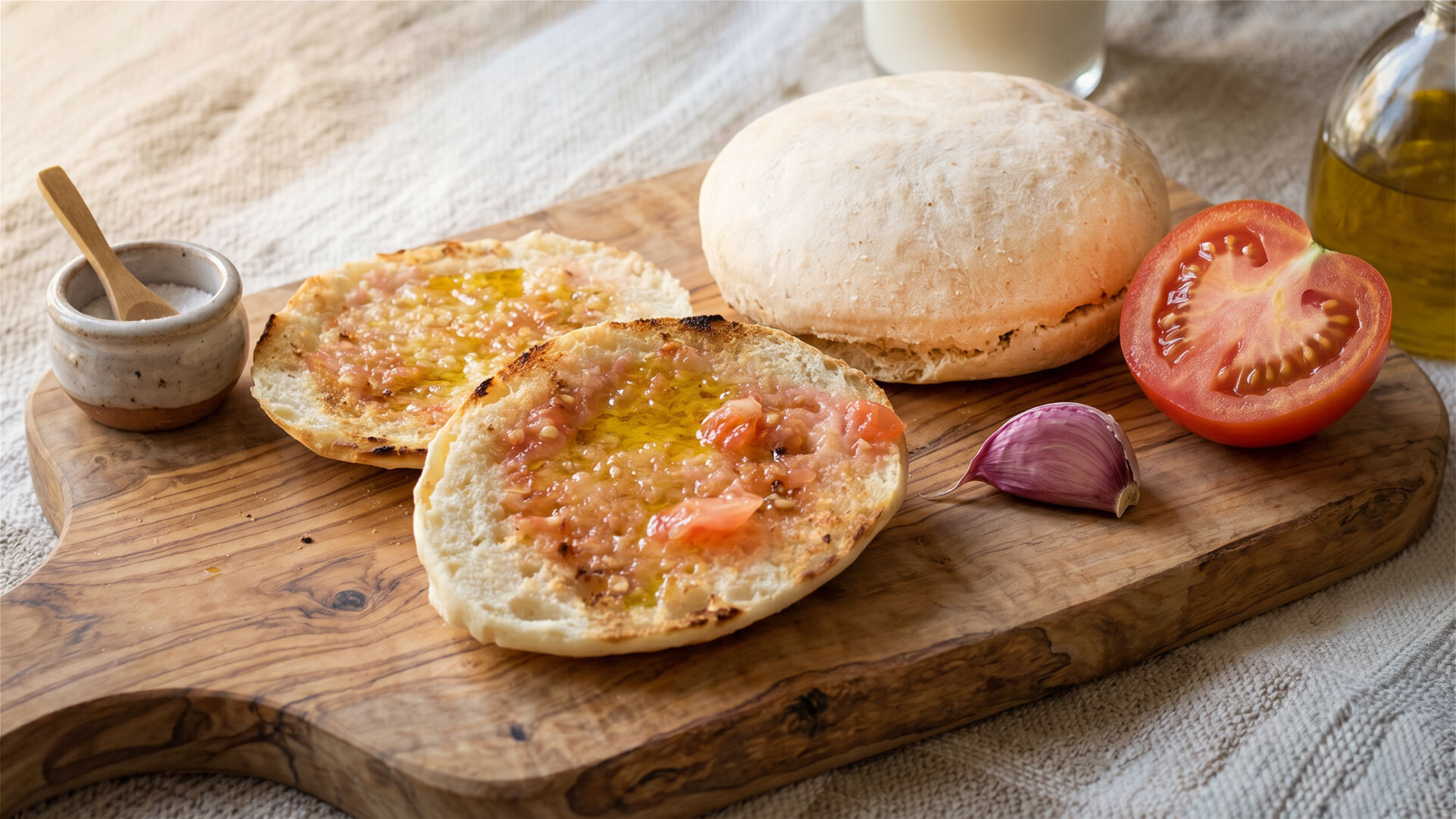 Mollete de Antequera — ein flaches, weiches Weizenbrötchen, das in keinem andalusischen Frühstück fehlen darf