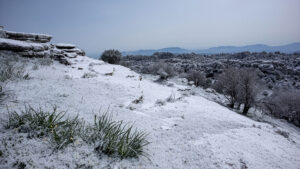 Schnee im Torcal de Antequera