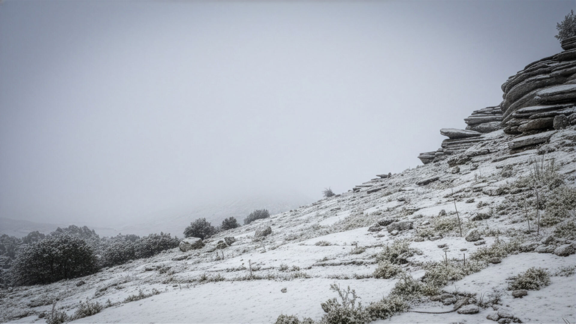 Wintereinbruch im Torcal de Antequera